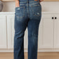 Judy Blue Rose High Rise 90's Straight Jeans in Dark Wash
