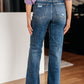 Judy Blue Rose High Rise 90's Straight Jeans in Dark Wash