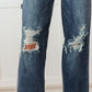 Judy Blue Rose High Rise 90's Straight Jeans in Dark Wash