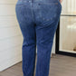 Ruth High Rise Release Hem Straight Jeans