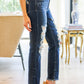 Sloane Mid Rise Heavy Destroyed Straight Jeans