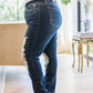 Sloane Mid Rise Heavy Destroyed Straight Jeans