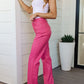Tanya Control Top Faux Leather Pants in Hot Pink