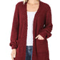 Zenana Popcorn Cardigan With Pockets