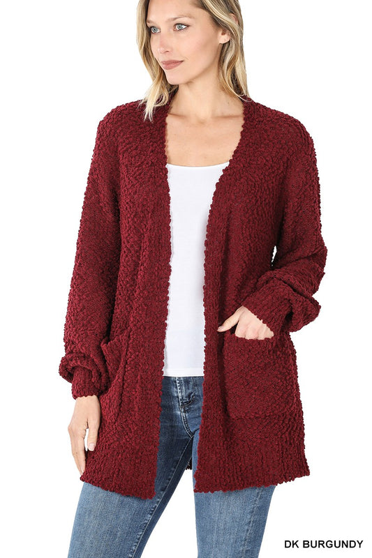 Zenana Popcorn Cardigan With Pockets