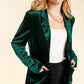 Hunter Green  Velvet Christmas Blazer