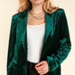Hunter Green  Velvet Christmas Blazer