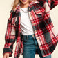 Red Sherpa Shacket with Pockets