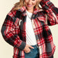 Red Sherpa Shacket with Pockets