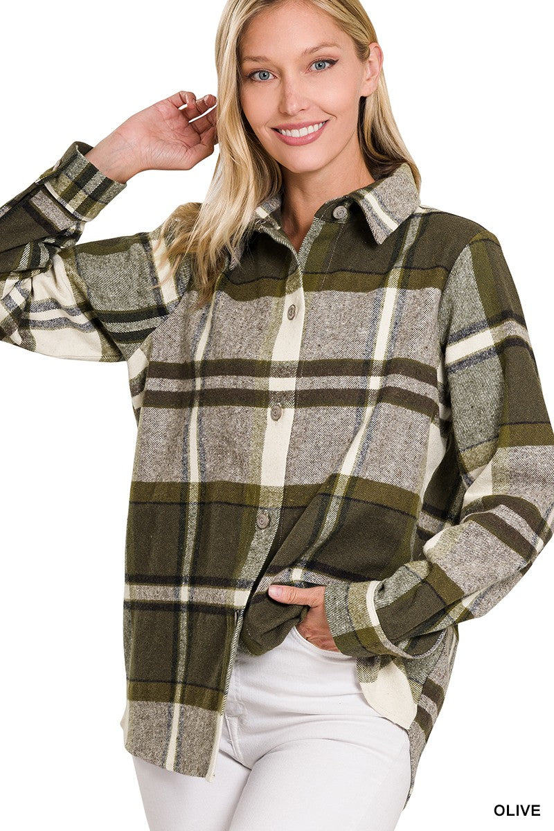 Olive & ivory Flannel