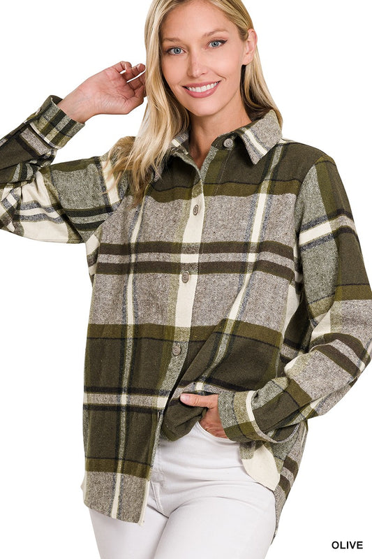 Olive & ivory Flannel