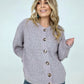 Zenana "Perfectly Poised" Solid Balloon Sleeve Button Front Cardigan