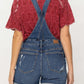 Judy Blue High Waist Destroy & Double Cuff Shorts Overalls