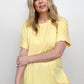 Zenana Cuffed Sleeve Side Slit High-Low Hem T-Shirt