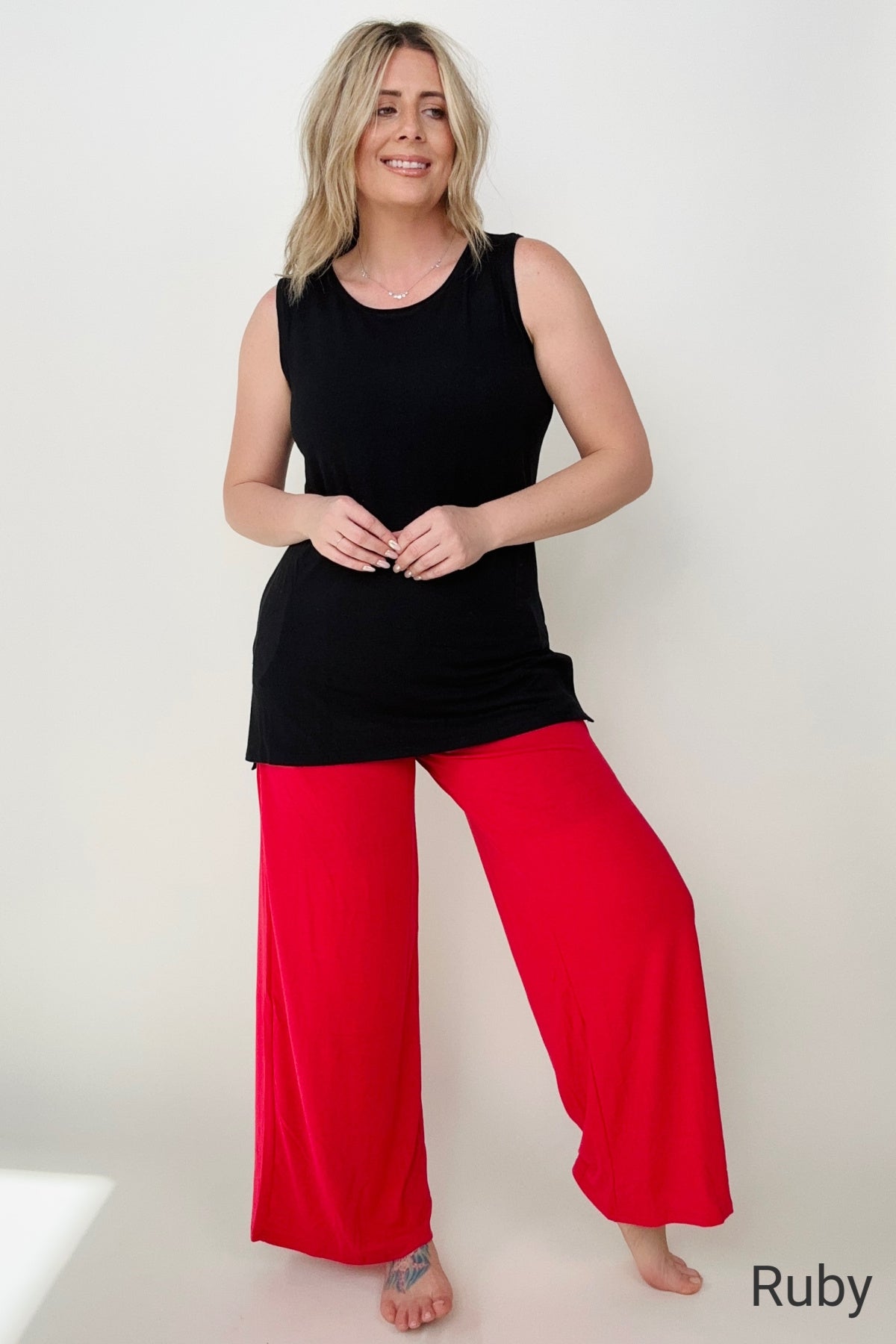 Zenana Smocked Waistband Wide Leg Pants
