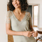 A Little Bit of Lace Top In Sage