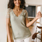 A Little Bit of Lace Top In Sage