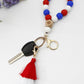 Contrast Tassel Silicone Bead Wristlet Key Chain