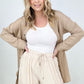 Easel "Twisted Tunic" Solid Button Down Tunic Shirt