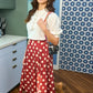 Jade By Jane Polka Dot Pleated Midi Skirt