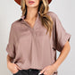 Ee:some V-Neck Short Sleeve Blouse Top