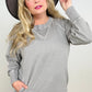 Zenana Pigment Dyed French Terry Pullover With Pockets