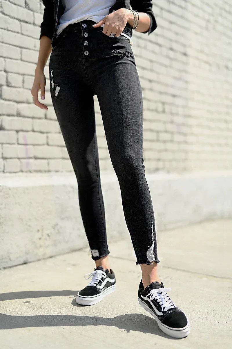 Risen Tummy Control Skinny Jeans