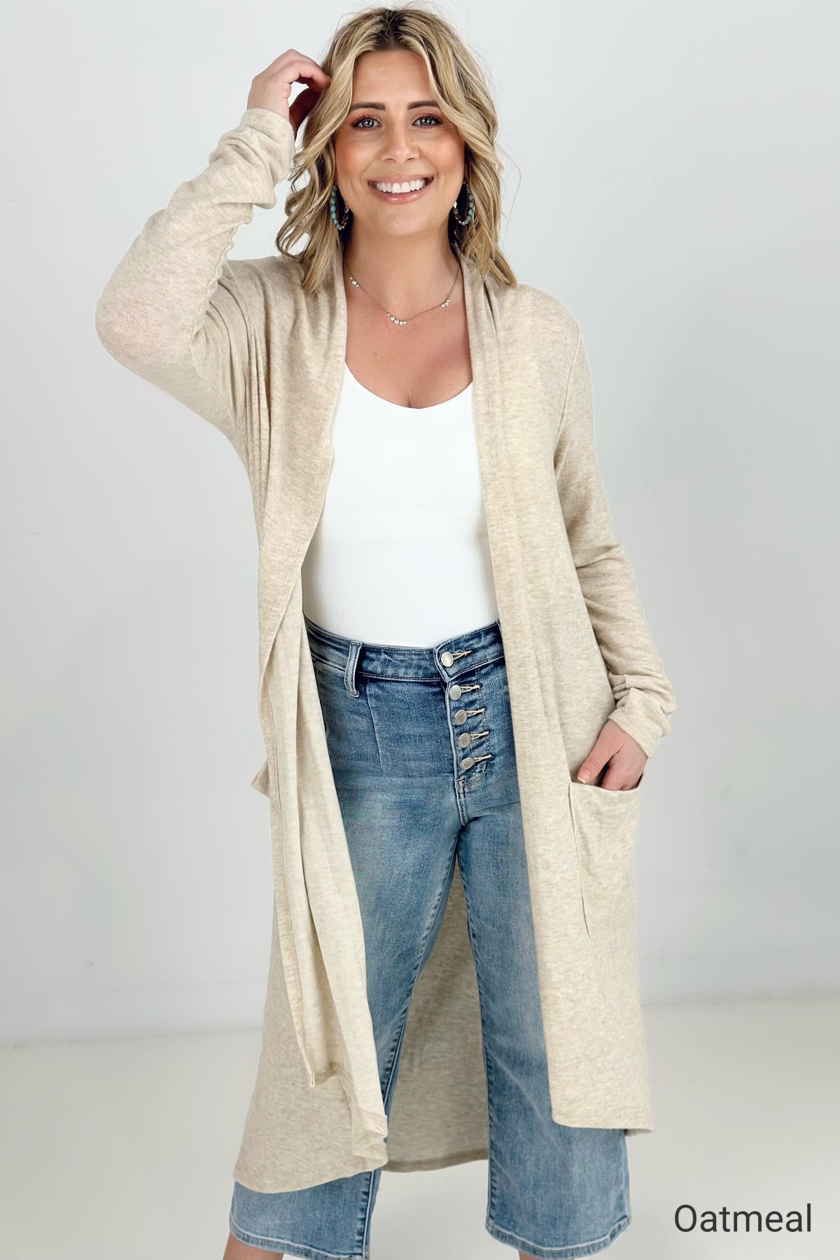 Jade By Jane Long Body And Sleeve Cardigan