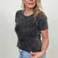 BiBi Mineral Washed Lettuce Hem Knit Top