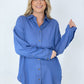 Easel "Twisted Tunic" Solid Button Down Tunic Shirt