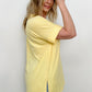 Zenana Cuffed Sleeve Side Slit High-Low Hem T-Shirt