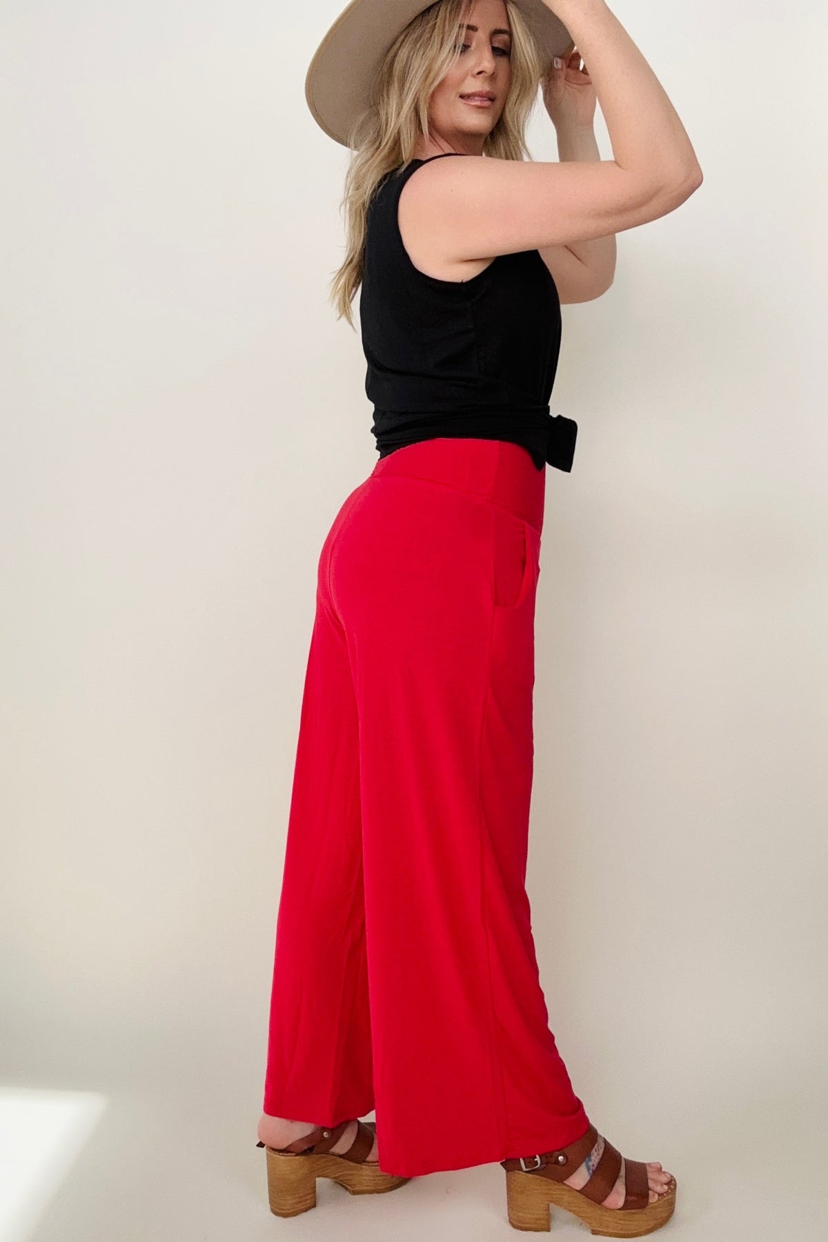 Zenana Smocked Waistband Wide Leg Pants