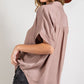 Ee:some V-Neck Short Sleeve Blouse Top
