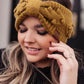 Pom Knit Head Wrap in Mustard
