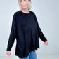 Zenana Luxe Rayon Oversized Round Neck Front Pocket Top