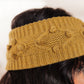 Pom Knit Head Wrap in Mustard