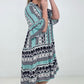 Easel "Reva" Bell Sleeve Boho Print Dress