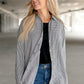 Mixed Houndstooth Button Up Top