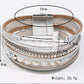 Boho Pearl Leather Wrap Bracelet With Magnetic Clasp