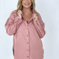 Easel "Twisted Tunic" Solid Button Down Tunic Shirt
