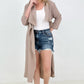 Jade By Jane Draped Front Long Body Jacket