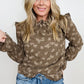 7th Ray Jacquard Floral Mock Neck Top