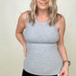 FawnFit Slim Fit High Neck Ribbed Tank Top With Built-In Bra