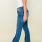 Risen Mid-Rise Straight Jeans