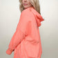 Batwing Sleeve Buttoned Hoodie with Pockets