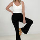 Zenana ITY High Rise Front Slit Flare Pants