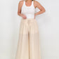 Zenana Woven Pleated Wide Leg Pants With Lining
