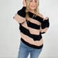 Round Neck Long Sleeve Colorblock Sweater