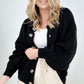 Zenana "Perfectly Poised" Solid Balloon Sleeve Button Front Cardigan