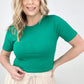 Zenana Cotton Short Sleeve Roud Neck Cropped Top